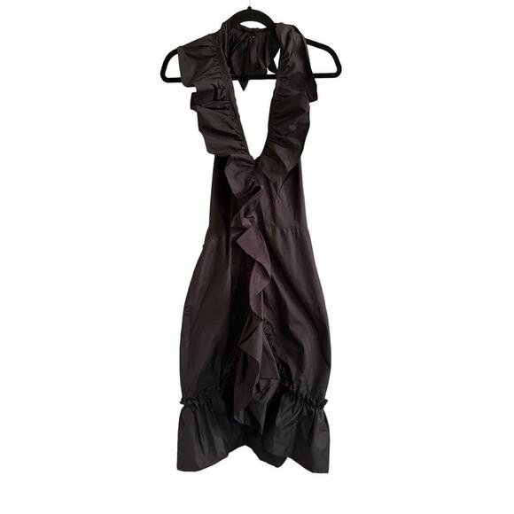 Eva Franco Ruffled Mermaid Hem Halter Dress NWOT Size 0 - Picture 2 of 7